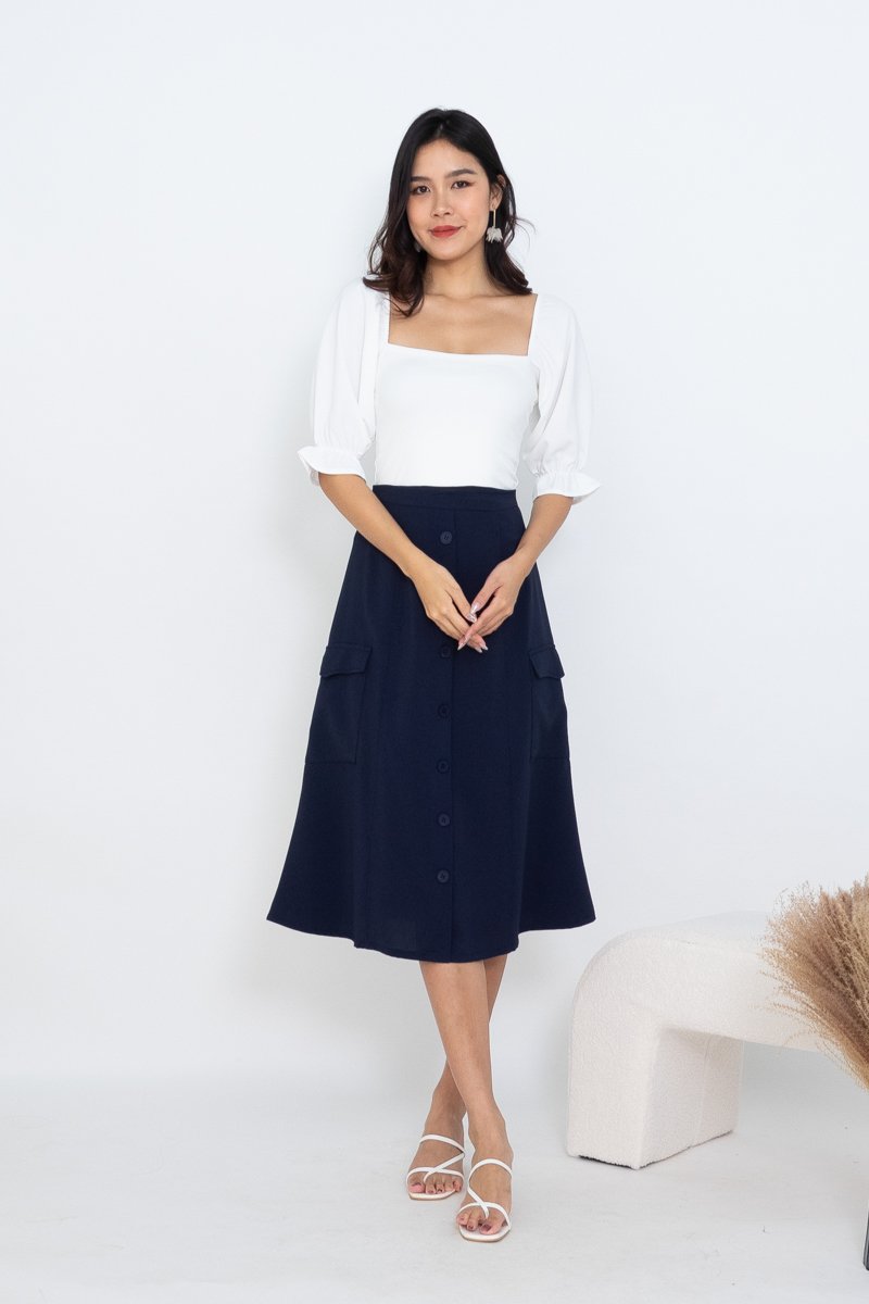 Utility Pocket Midi Skirt