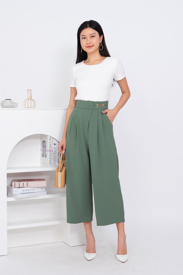 Polina Culottes Pants in Sage