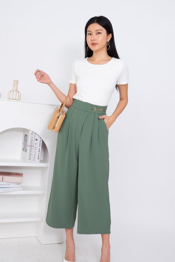 Polina Culottes Pants in Sage
