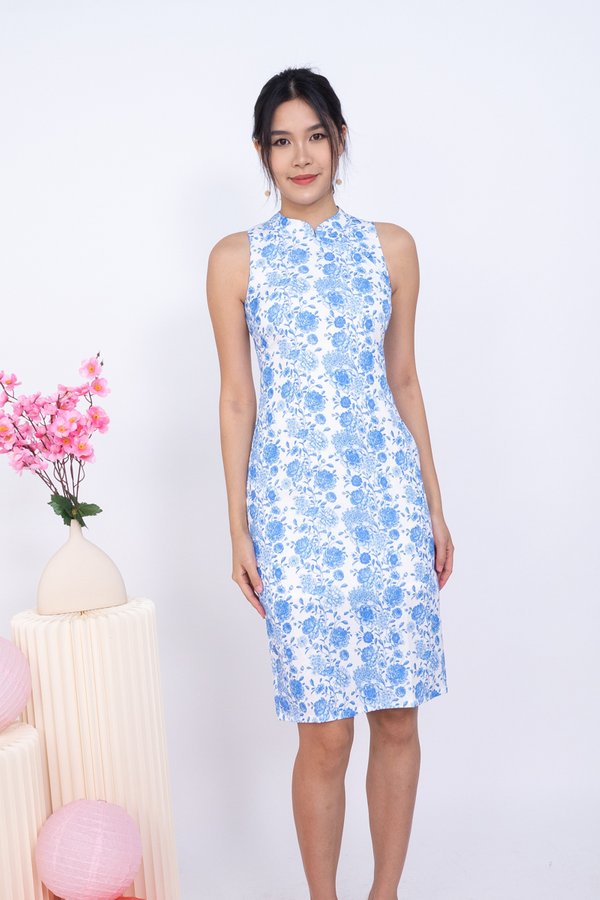 Ci (慈) Porcelain Cheongsam Dress in Blue