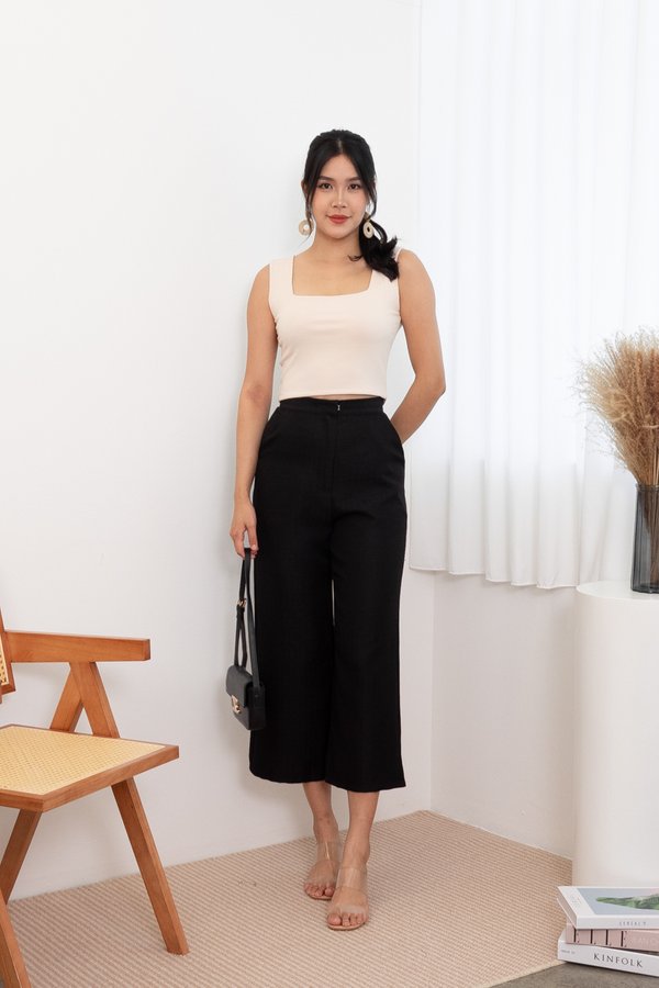 Danzel Tweed Trousers Pants In Black