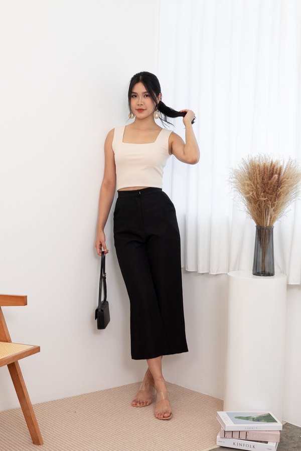 Danzel Tweed Trousers Pants In Black