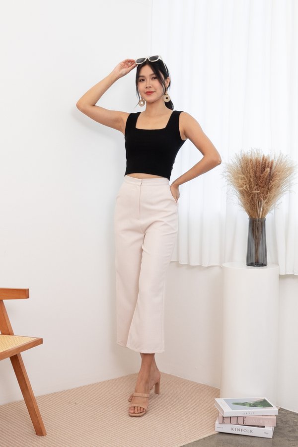Danzel Tweed Trousers Pants In Cream