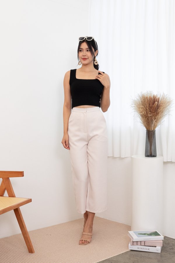 Danzel Tweed Trousers Pants In Cream