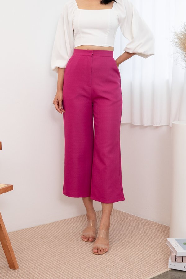Danzel Tweed Trousers Pants In Hot Pink