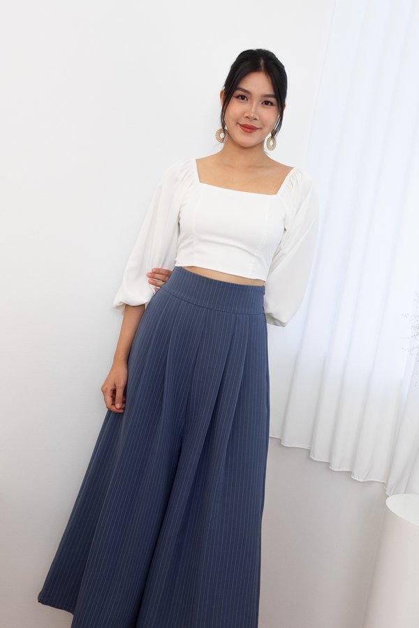 Mahola Striped Palazzo Pants In Blue