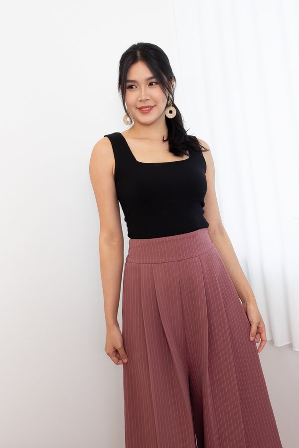 Mahola Striped Palazzo Pants In Mauve Pink