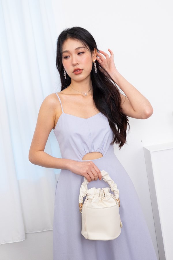 Adella Spag Cut Out Midi Dress in Powder Blue