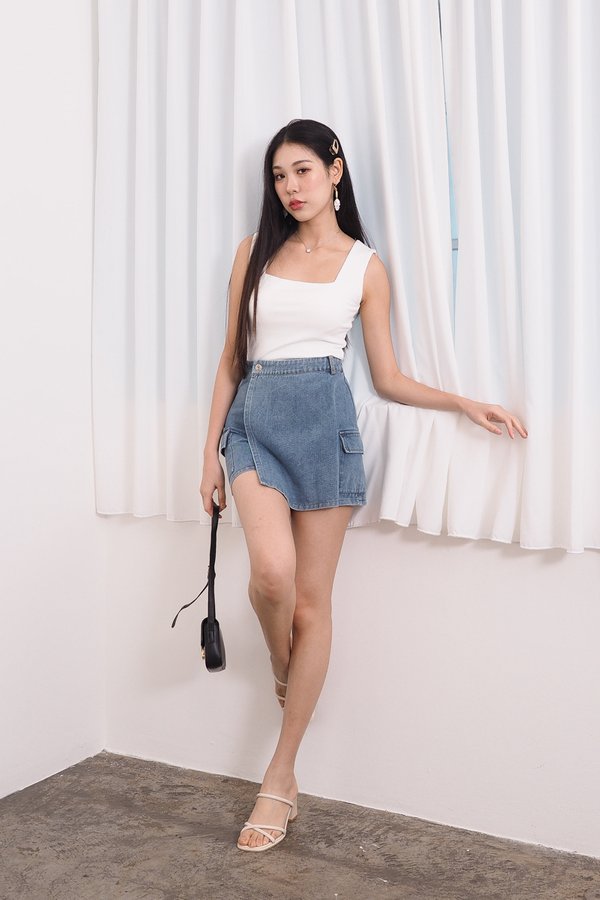 MADEBY3INUTE Wesley Square Neck Padded Basic Top (Ver. 2) in White