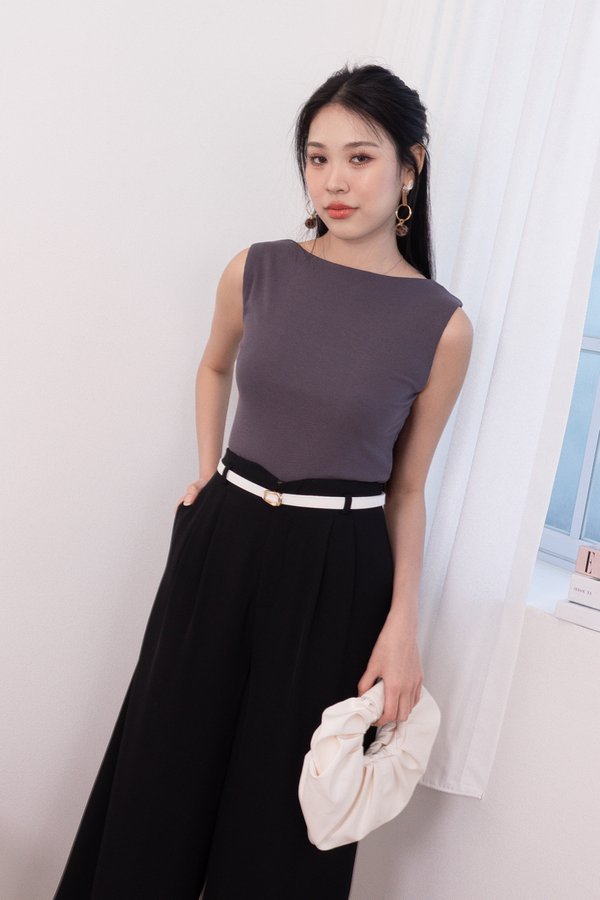 Mavis Angular Waist Work Pants in Black