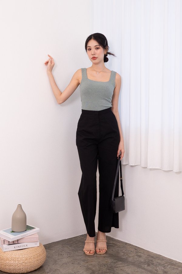 Nelly Reversible Two Way Padded Basic Top in Sage