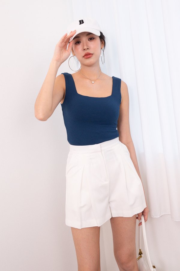 Nelly Reversible Two Way Padded Basic Top in Teal Blue