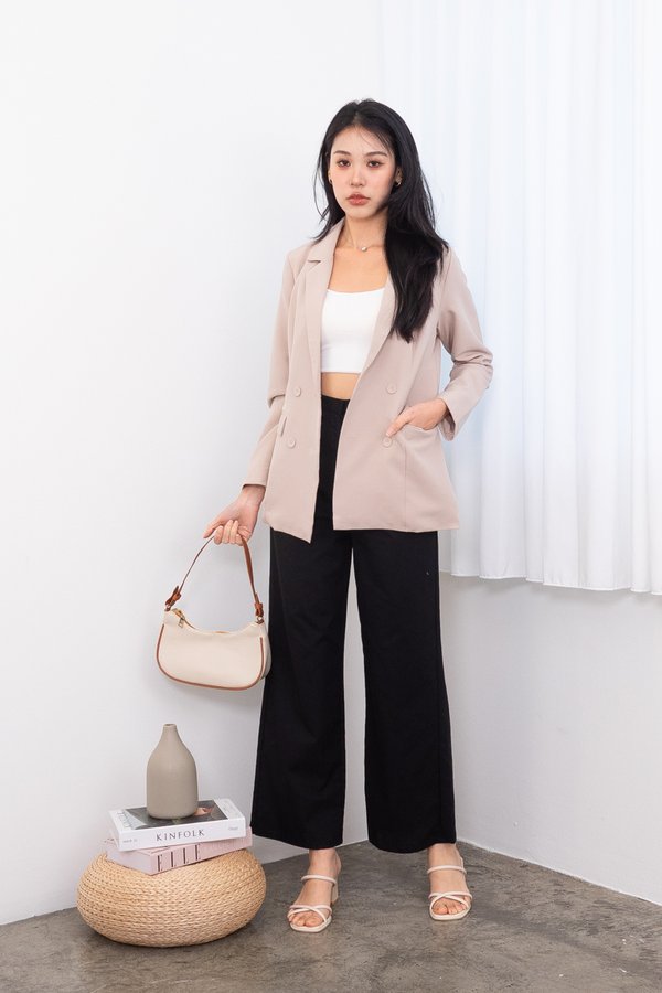 Howell Double Breasted Blazer in Ecru