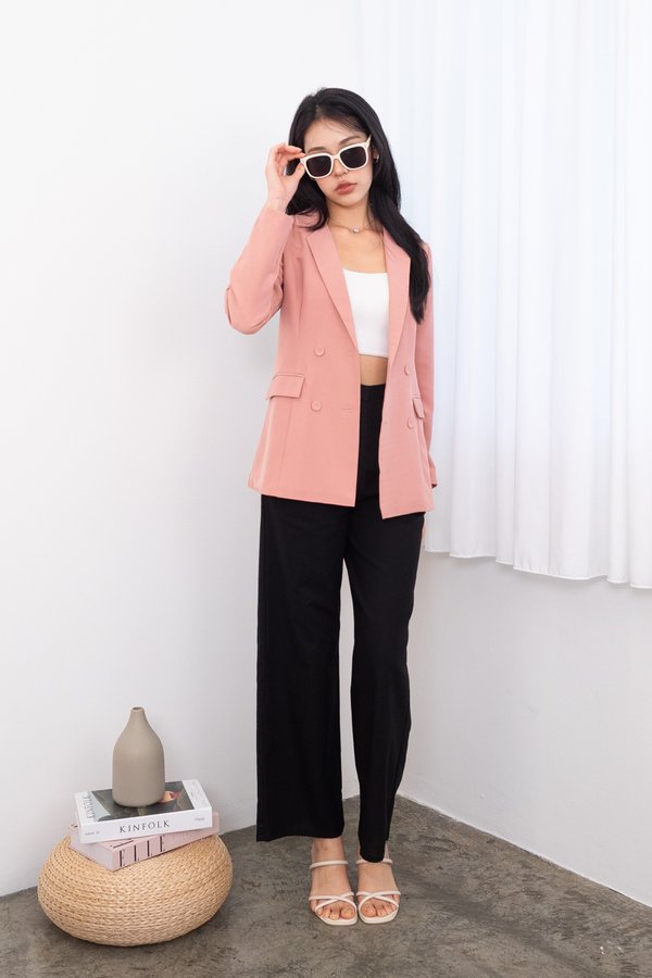 Howell Double Breasted Blazer in Pink