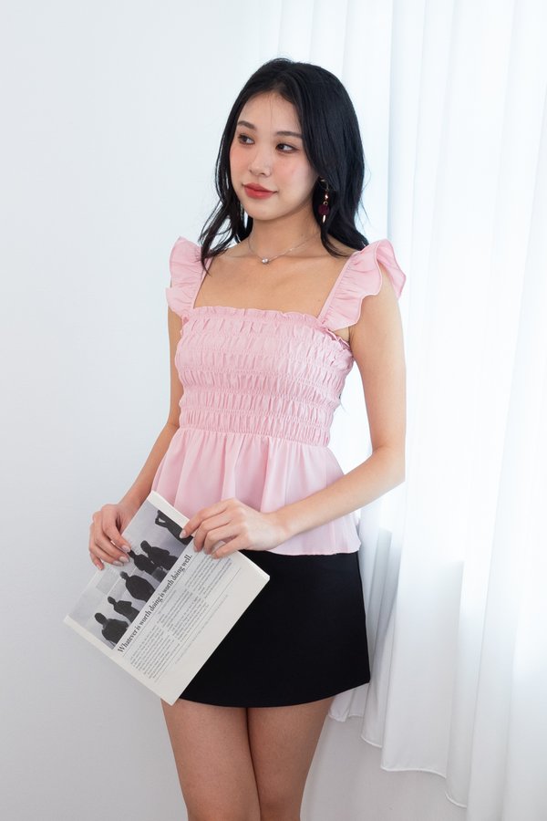 Naomi Multi-Wear Smocked Top in Pink
