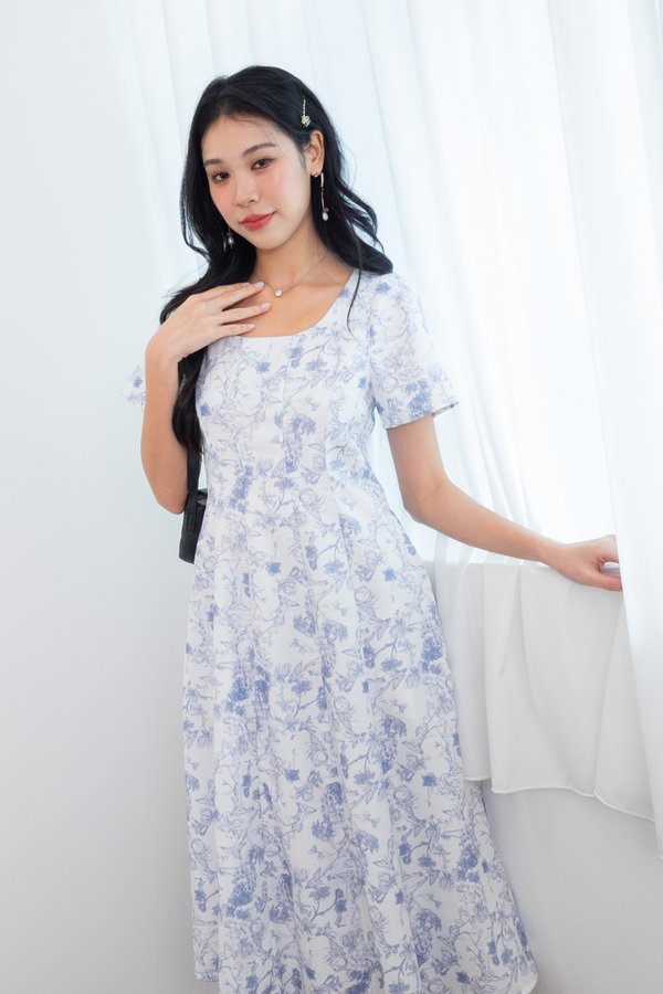 *PREORDER* Dawna Porcelain Seam Midi Dress in Grey
