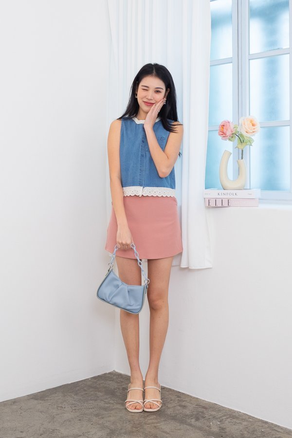 Karina Trim Denim Top