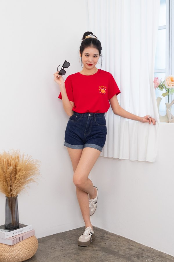 DJDL 大吉大利 Tshirt Top in Red