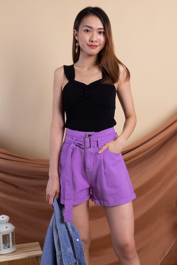 Sango Denim Shorts in Purple