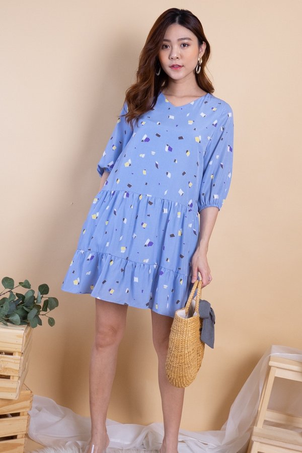 Hova Duo-Tiered Play Dress in Sky Prints
