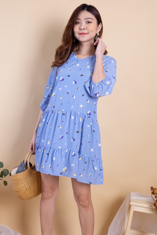Hova Duo-Tiered Play Dress in Sky Prints