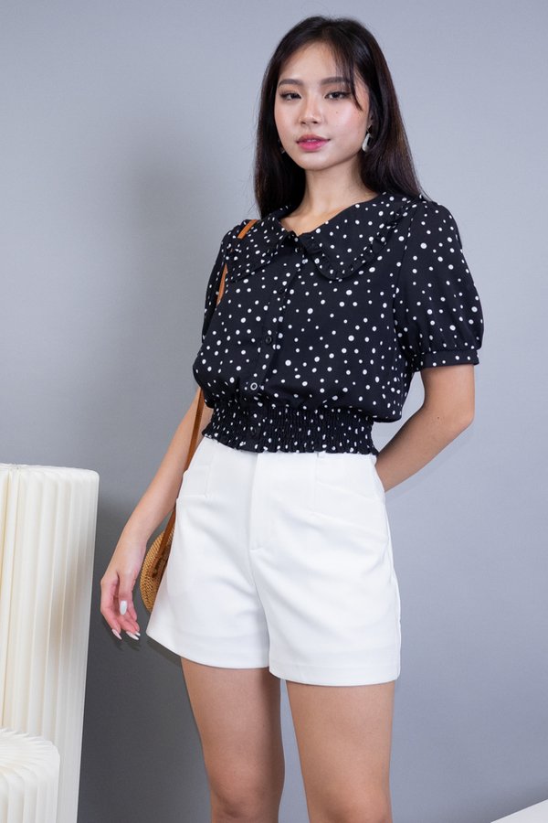 Barrie Peter Pan Collar Top in Black