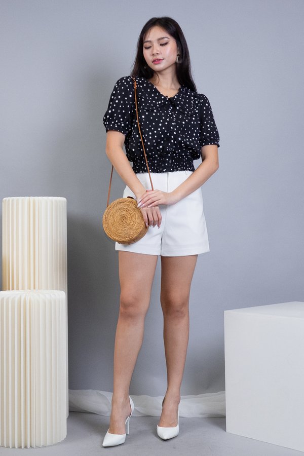 Barrie Peter Pan Collar Top in Black