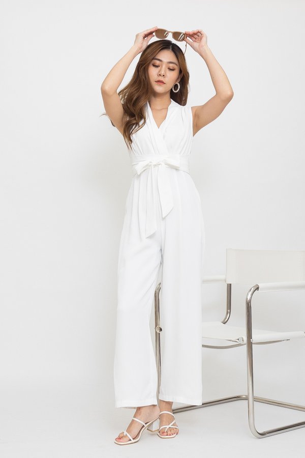 MADEBY3INUTE Blayden Wrap Jumpsuit in White