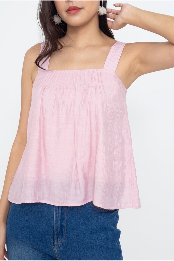 Devery Pin Tuck Top in Pink