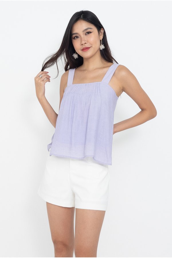 Devery Pin Tuck Top in Lilac