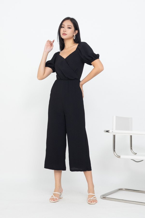 Staria 2-Way Culottes Jumpsuit in Black