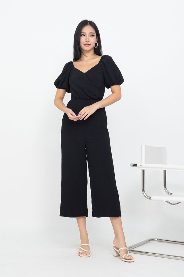 Staria 2-Way Culottes Jumpsuit in Black